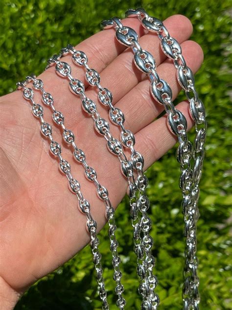 925 sterling silver gucci link chain|14k Gucci link necklace.